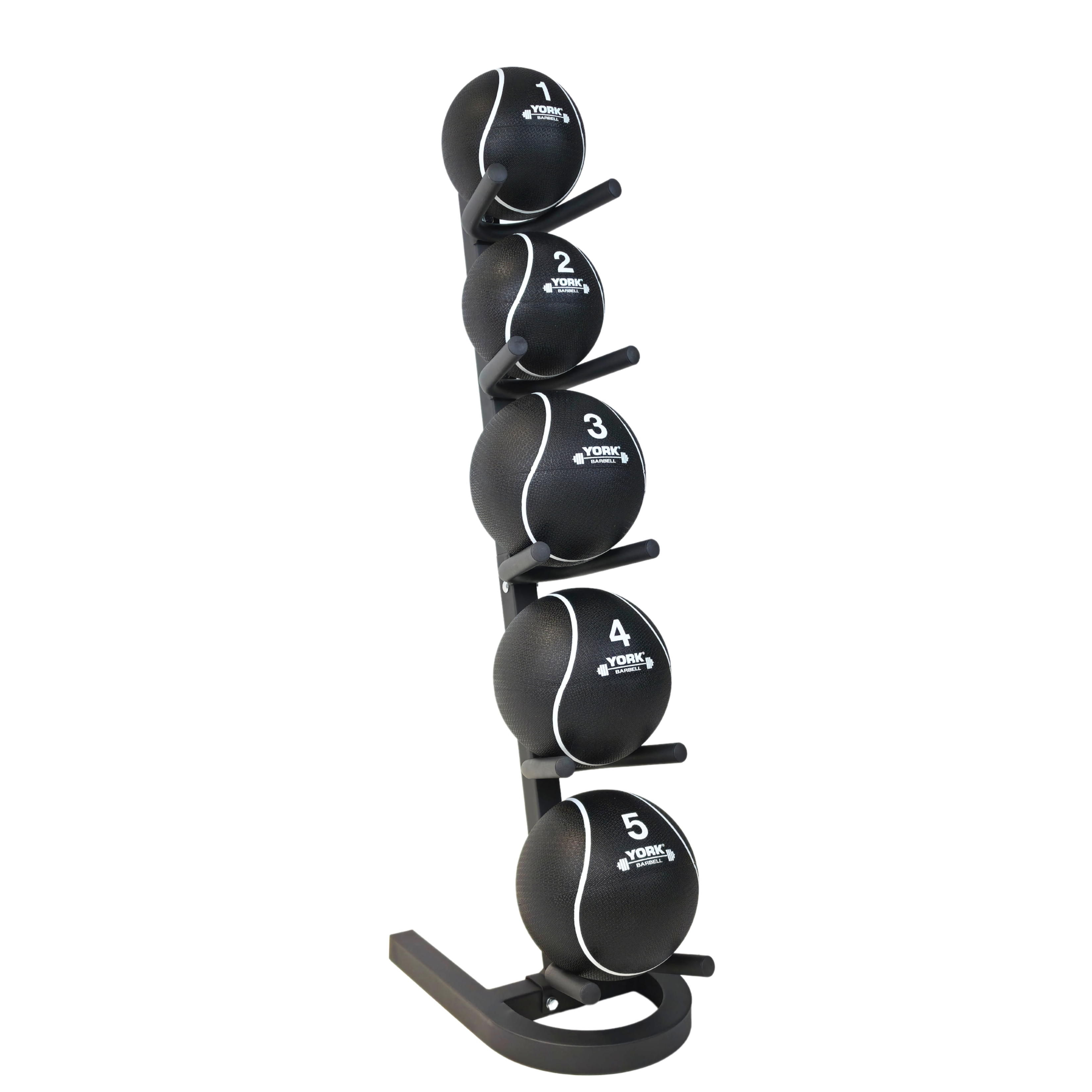 York Barbell Medicine Balls and 5-Tier Rack Bundle